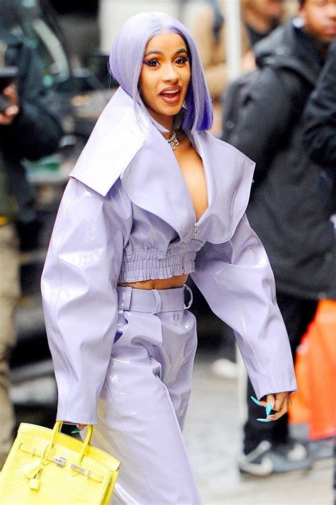 Cardi B in Purple Outfit – Out in NYC | GotCeleb