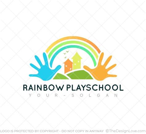 Rainbow Play School Logo & Business Card Template - The Design Love ...