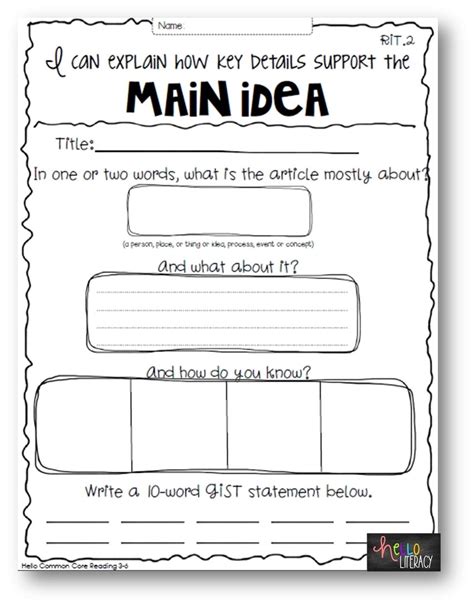 10 Elegant Main Idea Activities 4Th Grade 2024