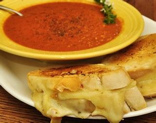 Mmm... grilled cheese sammich with roasted tomato soup | Flickr