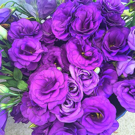 Purple Lisianthus Flowers Photograph by Cindy Boyd | Fine Art America