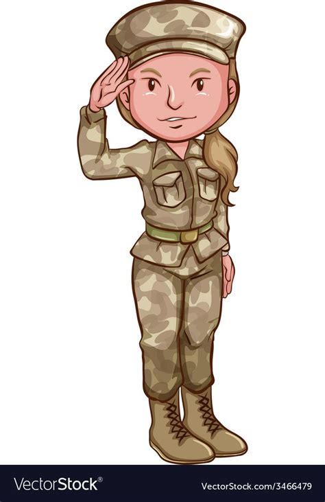 a woman soldier in uniform. Download a Free Preview or High Quality Adobe Illustrator Ai, EPS ...