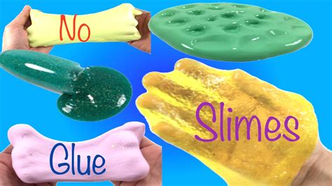 Slime 5 ways Without Glue!! DIY How To Make Slime Without Baking Soda,Borax or Shaving Cream