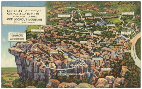 Rock City Gardens, Fairyland, atop Lookout Mountain, open year 'round ...