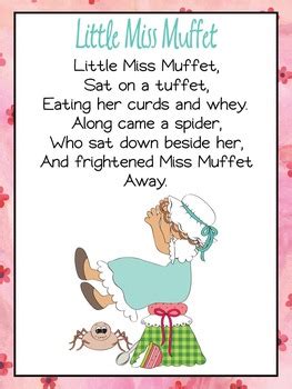 Little Miss Muffet Nursery Rhyme Pack US by Curious Fox | TPT