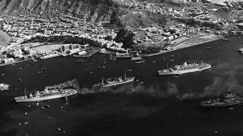 Aerial view of the Port of Aden in Yemen 1962 [600x337] | Aerial view ...