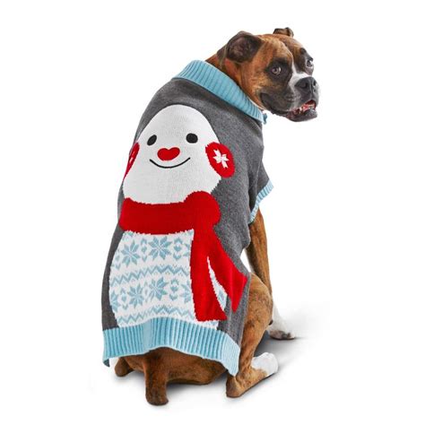 Petco Holiday Gray & Blue Snowman Dog Sweater | Christmas dog sweater, Dog sweater, Dog holiday