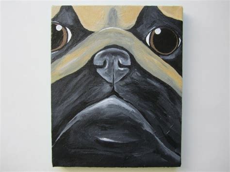 8x10 Pug Face Painting Original Acrylic Pug by AOrangeSpeckledHill