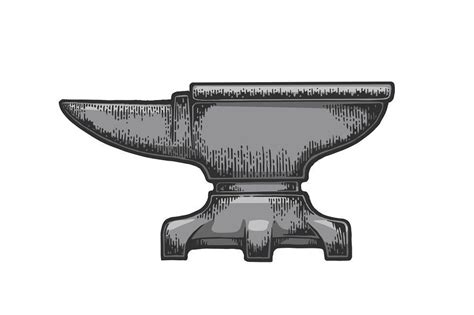 Anvil color sketch engraving vector | Anvil, Vector illustration, Engraving