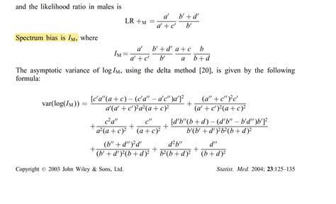 How to use Delta Method to calculate variance of Spectrum Bias in ...