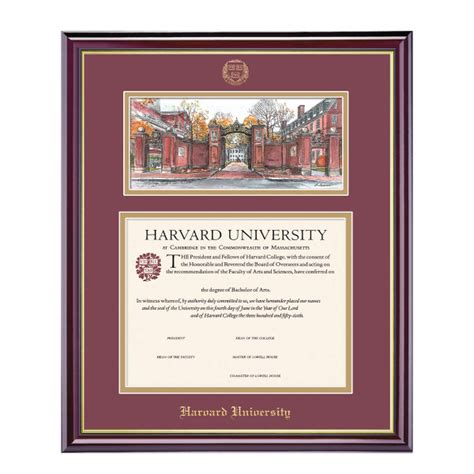 Harvard Undergraduate or Graduate Lithograph Diploma Frame | Harvard ...