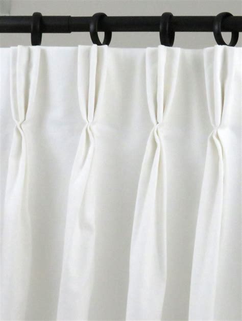 White Pinch Pleat Curtains Panels Drapery Panels 3 Fold - Etsy