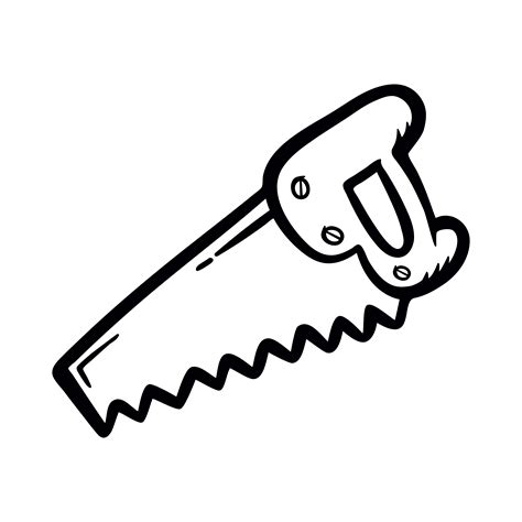 Hand saw construction tool for cutting wood. Cartoon illustration 552650 Vector Art at Vecteezy