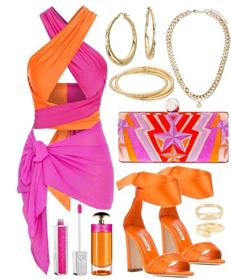 pink and orange Outfit | ShopLook | Orange outfit, Fashion outfits, Fancy outfits