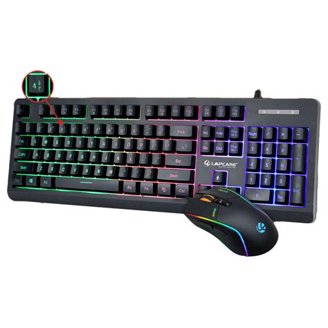 Buy LAPCARE Champ LGC-012 Wired Gaming Keyboard and Mouse Combo (RGB Backlight, LKKBGC8018 ...