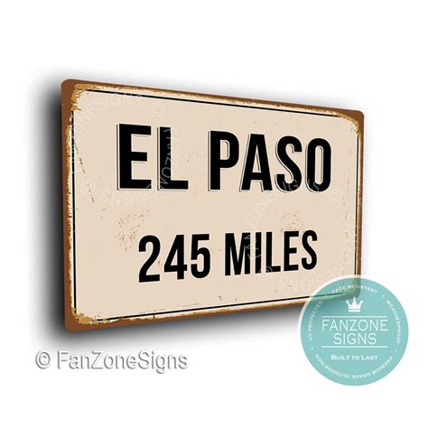 PERSONALIZED EL PASO City Sign, El Paso City Distance Sign, City of El ...