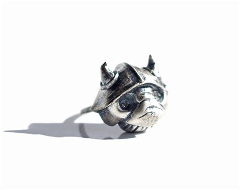 Handmade Sterling Silver Goblin Ring with Topaz Eyes | Labyrinth Jewelry