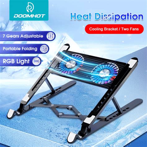 DoomHot Universal Portable Laptop Stand Mute Led Cooling Fan Adjustable ...