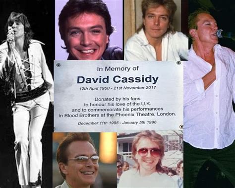 a collage of photos with the names of david casssidy and other famous people