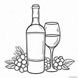 Elegant Wine Bottle Coloring Page 30705 24280 sketch template