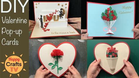 4 Handmade Pop-Up Cards for Your Valentine - YouTube