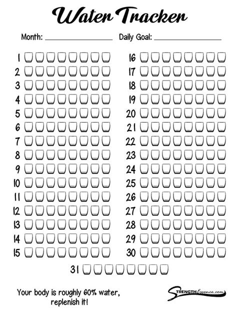 Stay Hydrated with this Printable Water Tracker