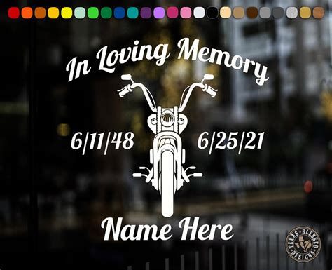 In Loving Memory Motorcycle Vinyl Decal Motorcycle Biker - Etsy