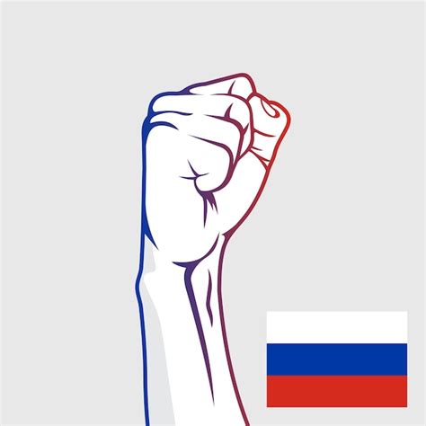 Premium Vector | Russia flag with raised protest hands vector country ...