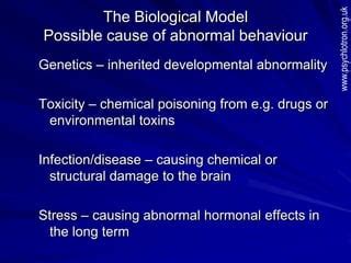 AS The biological model of abnormality | PPT