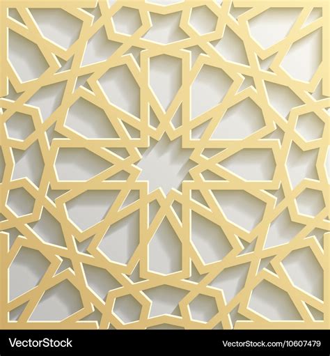 Seamless islamic pattern 3d traditional arabic Vector Image