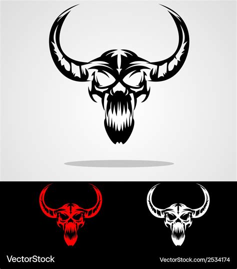 Demon skull Royalty Free Vector Image - VectorStock