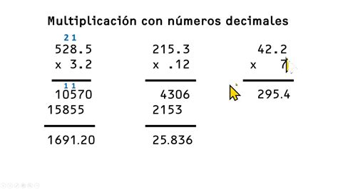 5 Ejemplos De Multiplicaciones Con Punto Decimal Nuevo Ejemplo Images ...