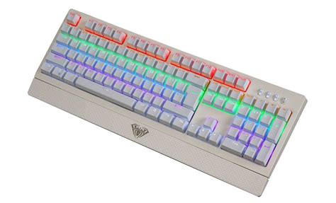 Review: AULA Wings of Liberty White 104-key RGB Mechanical Keyboard with Blue Switches ...