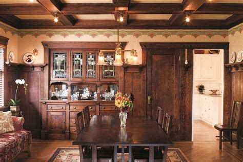 Inside a Craftsman Foursquare - Old-House Online | Craftsman dining room, Craftsman interior ...