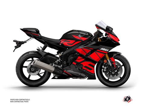 Yamaha R6 Street Bike Replica Graphic Kit Red - Kutvek Kit Graphik