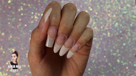 NATURAL LOOKING ACRYLIC NAILS WITH NAIL TIPS AND DUAL FORMS - YouTube