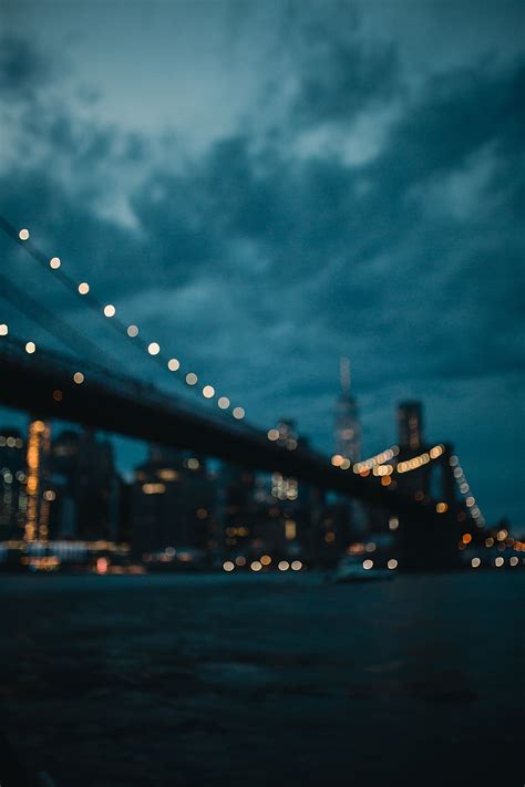 HD wallpaper: Brooklyn Bridge, architecture, blurred, blurry, buildings, city | Wallpaper Flare