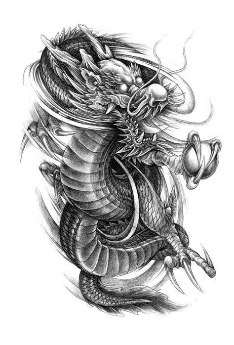 Dragon Phoenix Tattoo Flash Magazine Chinese Style Sketch Art Book ...