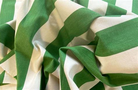 Green and White Stripe Fabrics | Green Stripe Cotton Curtain Fabric Upholstery Fabric | The ...
