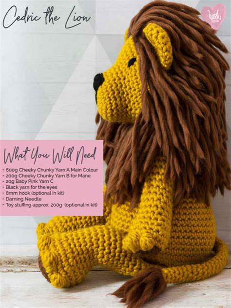 Free Crochet Pattern for Cedric the Lion ⋆ Crochet Kingdom