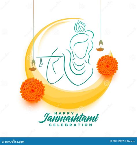 Creative Krishna Janmashtami Festival Greeting Card Design Stock Vector - Illustration of design ...