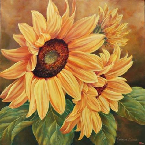 Flower painting, Sunflower painting, Sunflower art