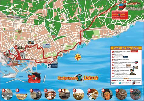 Livorno, Tourist map, Sightseeing