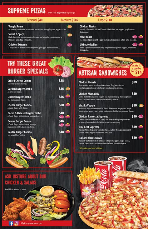 Mario's Pizza Menu Redesign - Pepper Advertising