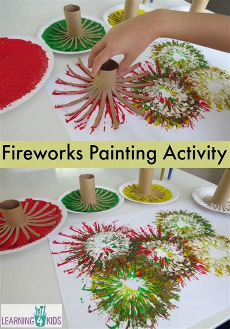 Painting Fireworks | Learning 4 Kids