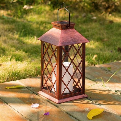 Retro Waterproof LED Bronze Antique Outdoor Lanterns Solar Lights Lamp Garden Lighting Outdoor ...