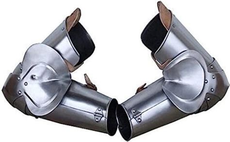 Medieval Knight Full Arm Armor Rerebrace, Vambrace and Elbow Cops Silver | eBay