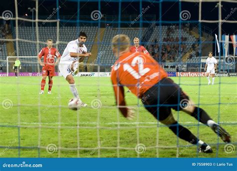 Soccer penalty kick editorial stock photo. Image of football - 7558903