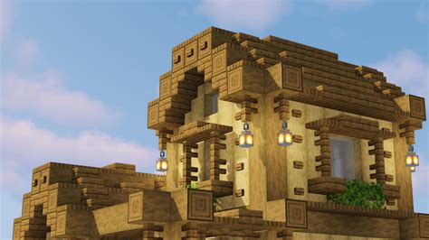 Wooden house roof design : Minecraft