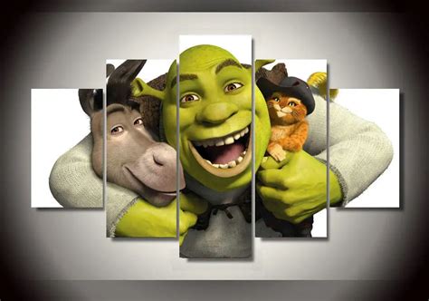 Framed Printed Cartoon shrek Group Painting wall art children's room decor print poster picture ...